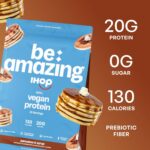 BE AMAZING Vegan Protein Powder, IHOP Pancakes & Syrup, 20g Plant Based Protein with Prebiotic Fiber, Low Carb, Dairy and Gluten Free Shake Mix, No Added Sugar, 29.3 oz, 25 Servings
