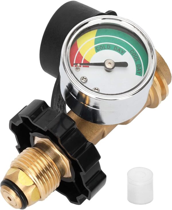 100 lb Propane Tank Gauge Adapter Converts POL LP Tank Valve to QCC1, Upgrade Propane Gauge for 100 lb Tank, POL to QCC1 Propane Tank Adapter for Heater, BBQ Gas Grill - Old to New Type,1 Pack