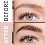 Eyebrow Pencil Dark Brown, Retractable Precision Eyebrow Filler Pen with Brush, Waterproof Long-lasting Double Side Micro Brow Pen, Create Natural & Bushy Brow Lamination, Chocolate, YES.EYE DO