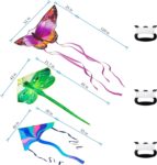 3 Pack Large Kites - Butterfly Delta Dragonfly Kites Easy to Fly for Adults Kids Beach Park Outdoor Game Activities, Gifts for Easter and Festival