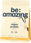 BE AMAZING Vegan Protein Powder, Natural Vanilla, 20g Plant Based Protein with Prebiotic Fiber, Low Carb, Dairy and Gluten Free Shake Mix, No Added Sugar, 29.3 oz, 25 Servings