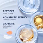 SKIN ULTIMA Dual Eye Cream with Advanced Retinol, Peptides, Caffeine for Puffy Eyes and Dark Circles, Wrinkles, Anti Aging, Under Eye Bags Treatment, Instant Tightener, Fragrance Free, 0.68 OZ