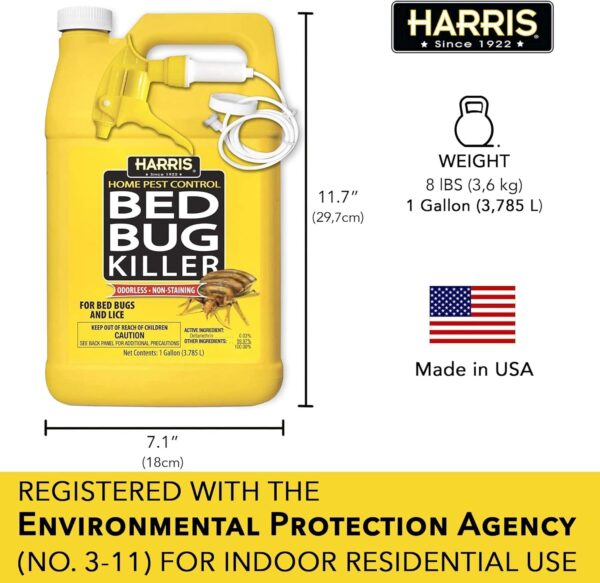 HARRIS Bed Bug Killer, Liquid Spray with Odorless and Non-Staining Formula (Gallon)