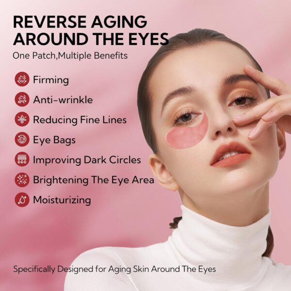 LANBENA Peptides Hydra-Gel Eye Patches for Dark Circles and Puffy Eyes, Reduce Under Eye Bags and Smooth Wrinkles, Anti-Aging, Eye Skin Care Pads With Soluble Collagen and Peptides-30 Pairs