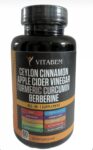 Ceylon Cinnamon Capsules 3000mg Turmeric 3000mg Apple Cider Vinegar 3000 mg Ginseng 2000mg Aloe Vera 2000mg Berberine Supplement 1200mg + Banaba | Bitter Melon | Gymnema | Ginger Root - 60 Count