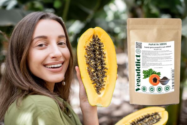 100% Natural Sun Dried Papaya Seeds | High Papain & Carpain (digestive enzymes) Content | No Additives | Vegan | Laboratory Tested | Gluten & Lactose Free | Ethycally sourced | (25g)