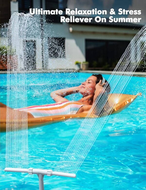[Patent Pending] 2025 Upgrade Pool Fountain - Dual Spray Water Fountains for Above Ground/Inground Pools, 2-in-1 Adjustable Waterfall Pool Sprinkler Fountain