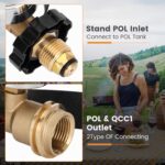 100 lb Propane Tank Gauge Adapter Converts POL LP Tank Valve to QCC1, Upgrade Propane Gauge for 100 lb Tank, POL to QCC1 Propane Tank Adapter for Heater, BBQ Gas Grill - Old to New Type,1 Pack