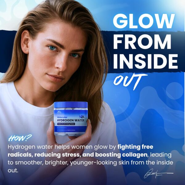 PHM Hydrogen Water Tablets for Drinking Water - H2 Molecular Tabs | Magnesium Pills, Electrolytes Hydration Supplement to Support Healthy Aging & Energy Boost | 90 Tablets, 3 Months Supply