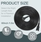 4 Pcs 4 Pin RGB Extension Cable RGB Wire for Motorcycle LED Light Underglow Kit, Compatible with ATV Car Trucks Rock Lights & Neon Strips (60 Inch)