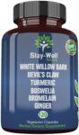 Pain Relief- White Willow Bark Extract, Devil's Claw, Turmeric, Boswellia, Bromelain and Ginger Premium Extract Blend- 120ct