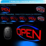 32" x 16" Ultra Bright LED Open Sign – Extra Large Neon Look Lighted Sign with Remote Control – 5 Flash Modes – Easy to Hang Indoor Sign for Shops, Bars, and Restaurants