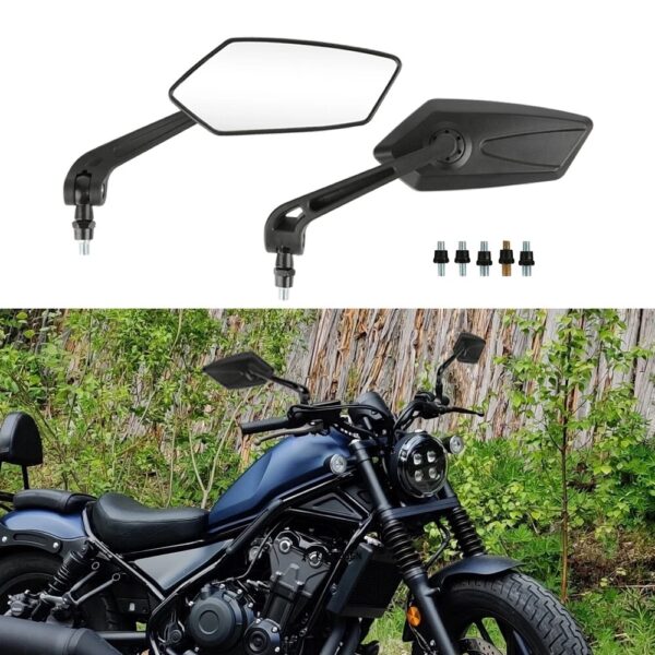 Pair Motorcycle Side Mirrors Rearview For Honda Rebel CMX 1100 250 300 450 500