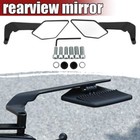 2X Black Motorcycle Adjustable Rearview Side Mirrors Rearview Wind Wing Mirror