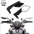2X Black Motorcycle Adjustable Rearview Side Mirrors Rearview Wind Wing Mirror