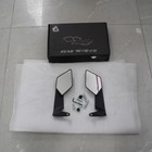 2X Black Motorcycle Adjustable Rearview Side Mirrors Rearview Wind Wing Mirror