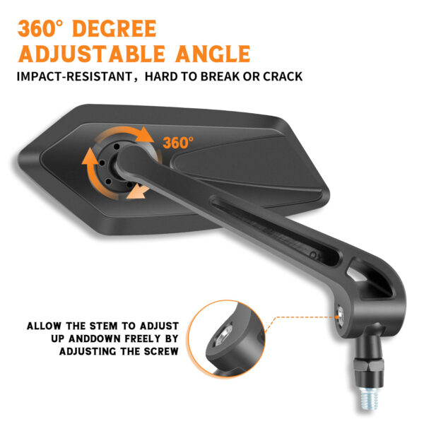 2PCS For Suzuki Boulevard C50 C50T C90 Black Motorcycle Rearview Side Mirrors US