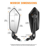 2PCS For Suzuki Boulevard C50 C50T C90 Black Motorcycle Rearview Side Mirrors US