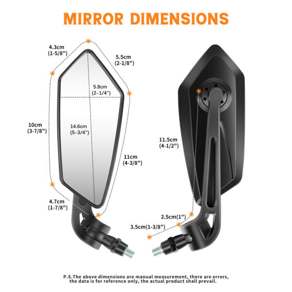 2PCS For Suzuki Boulevard C50 C50T C90 Black Motorcycle Rearview Side Mirrors US