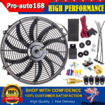 High 3500-CFM 16"Inch Electric Radiator Cooler Fan Thermostat Relay Switch Kits
