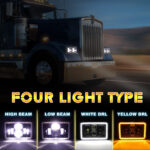 4x For Ford Mustang 1979-1986 DOT 4x6" Square LED Headlights Hi/Lo Beam With DRL