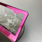 New Powder Coated Hot Pink Stainless Steel License Plate Frame Holder Bracket