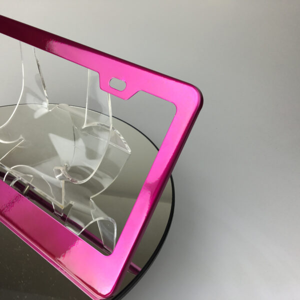 New Powder Coated Hot Pink Stainless Steel License Plate Frame Holder Bracket