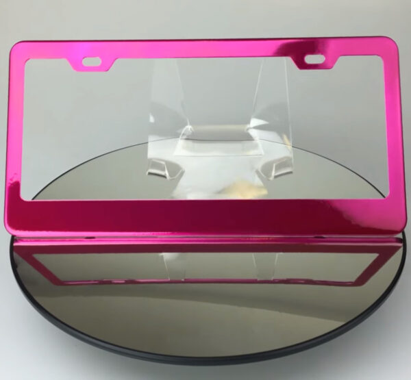 New Powder Coated Hot Pink Stainless Steel License Plate Frame Holder Bracket