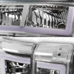 4PC LED BAR CHROME HEADLIGHTS FIT 03-07 CHEVY SILVERADO 1500 2500 3500 AVALANCHE