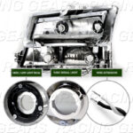 4PC LED BAR CHROME HEADLIGHTS FIT 03-07 CHEVY SILVERADO 1500 2500 3500 AVALANCHE