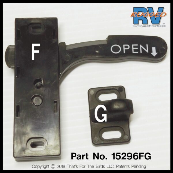 ATWOOD STYLE screen door latch Part No. 15296FG (sub parts of 10-15296A)