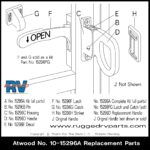 ATWOOD STYLE screen door latch Part No. 15296FG (sub parts of 10-15296A)
