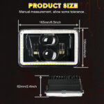 4x For Ford Mustang 1979-1986 DOT 4x6" Square LED Headlights Hi/Lo Beam With DRL