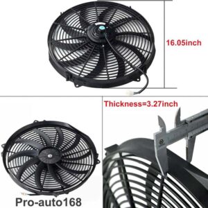 High 3500-CFM 16"Inch Electric Radiator Cooler Fan Thermostat Relay Switch Kits