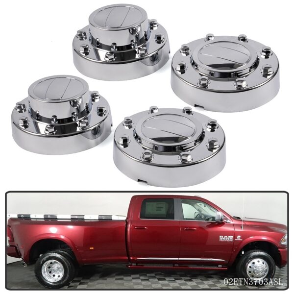 Fit For 2011-2018 Dodge Ram 3500 1-Ton Dually Alcoa Alloy Wheel Center Caps Set