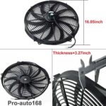 High 3500-CFM 16"Inch Electric Radiator Cooler Fan Thermostat Relay Switch Kits