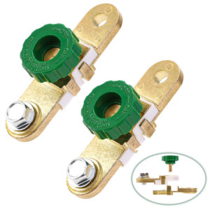 2x Battery Terminal Quick Disconnect Switch Side Post Battery Shut/Cut Off Brass