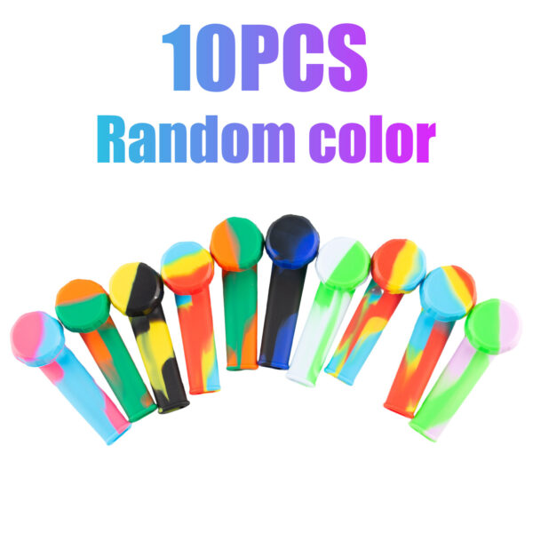 10PCS 3.4'' Mini Silicone Smoking Hand Pipe with Cap Lid Pocket Pipe& Metal Bowl