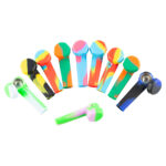 10PCS 3.4'' Mini Silicone Smoking Hand Pipe with Cap Lid Pocket Pipe& Metal Bowl