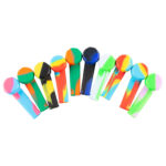 10PCS 3.4'' Mini Silicone Smoking Hand Pipe with Cap Lid Pocket Pipe& Metal Bowl