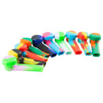 10PCS 3.4'' Mini Silicone Smoking Hand Pipe with Cap Lid Pocket Pipe& Metal Bowl
