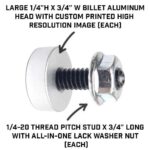 4 Motorcycle Silver "Navy USN" License Plate Frame Fasteners Tag Bolt Screws