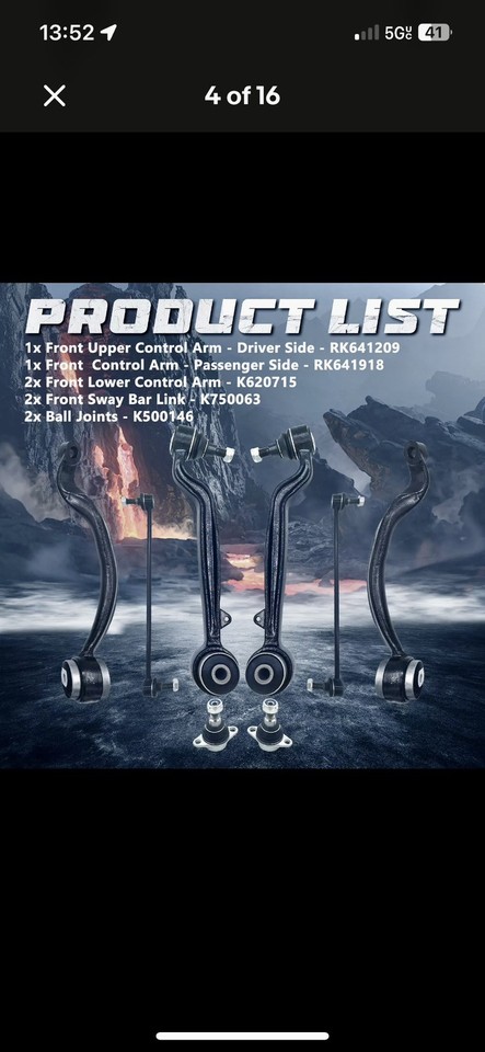 8Pcs Control Arm Ball Joint Sway Bar Link Kit Front Upper Lower for Land Rover